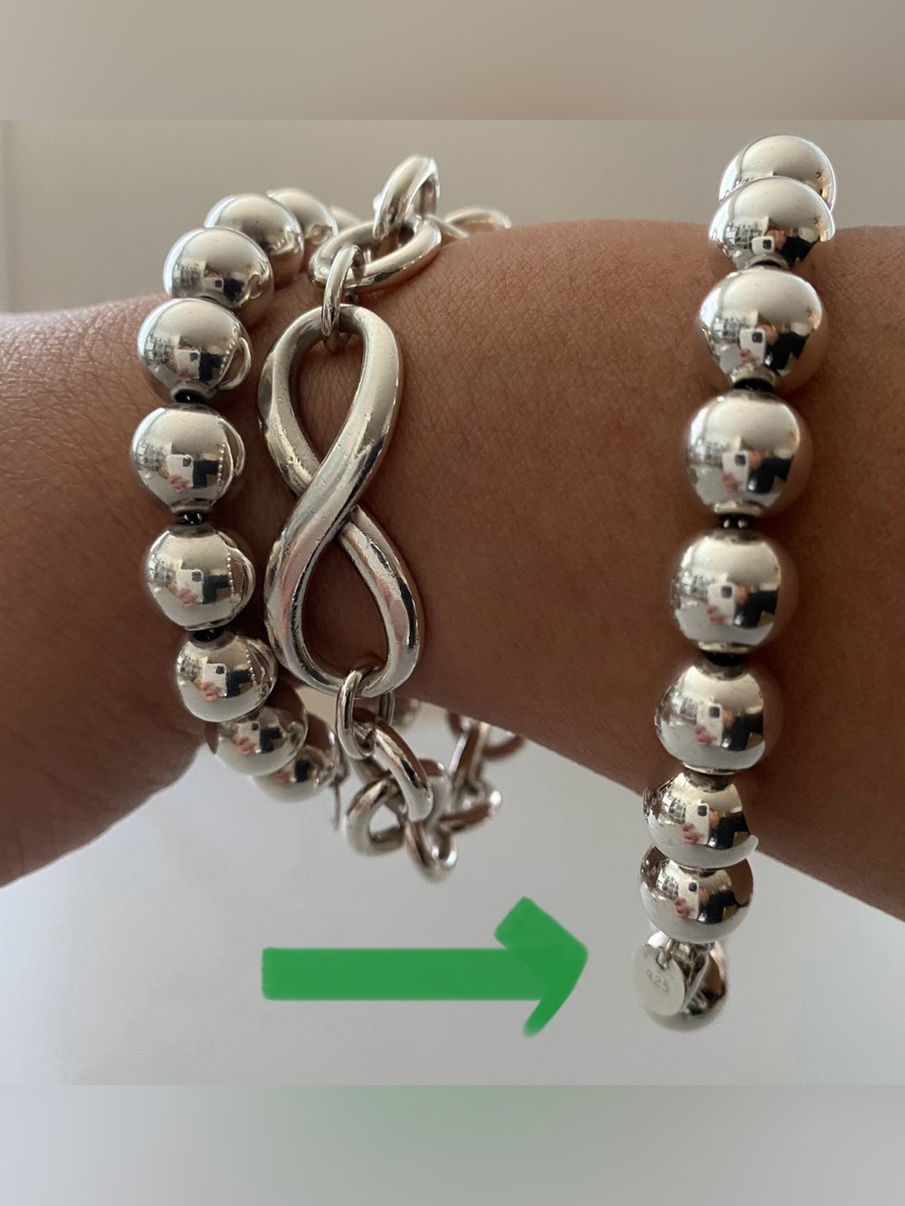 EXTRA LONG RARE Tiffany & Co. HeardWear Ball Bracelet 10mm
